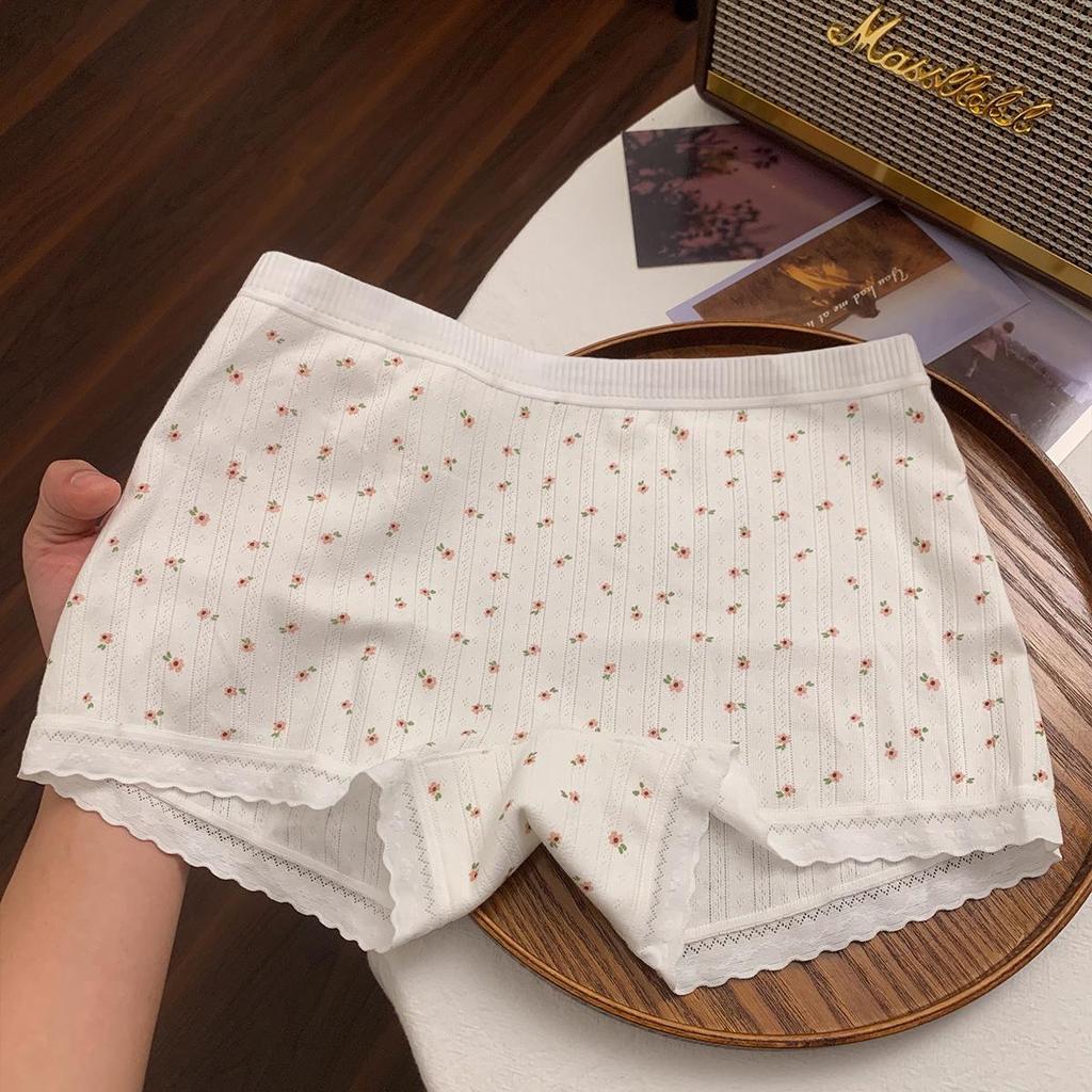 Women's Long-Staple Cotton Boxer Briefs: Pure Cotton Safety Shorts with Extended Crotch & Antibacterial Features