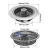 Kitchen Sink Drain Strainer,Stainless Steel Pop Up Sink Stopper,Anti-Clogging Sink Strainer Plug,Kitchen Sink Accessories