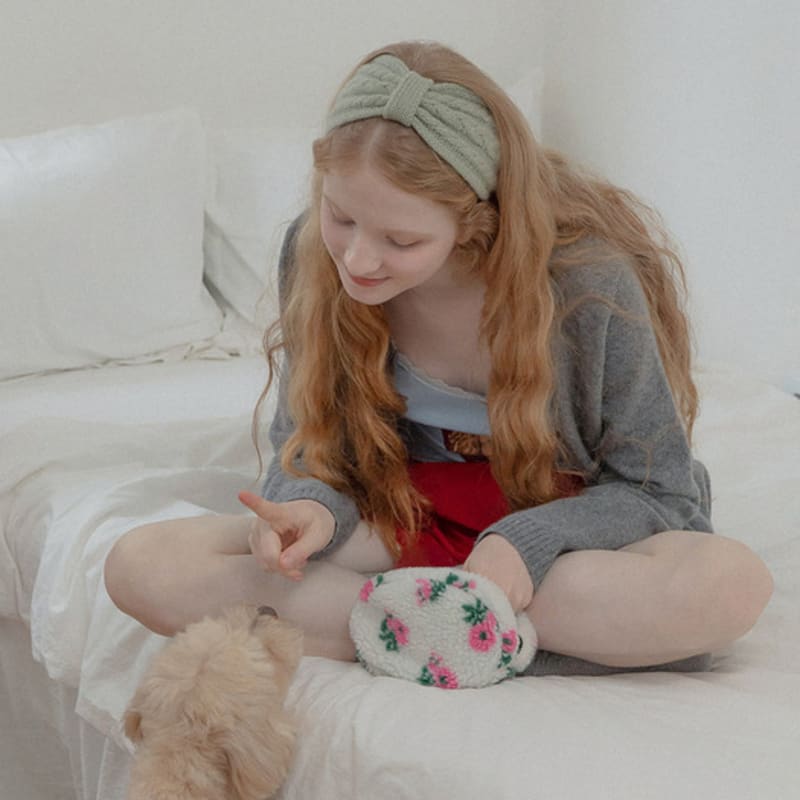 Mellotory 100% Cashmere Cable Hairband (khaki)