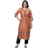 Aurelia Women's Cotton Regular Shirt (23AUA14531-507620_Burnt Orange