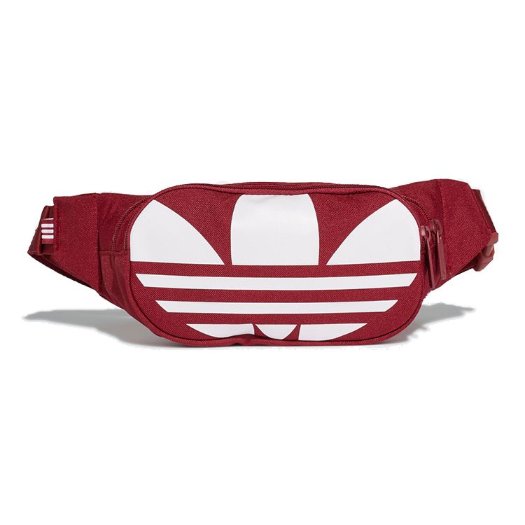 Adidas Originals Trefoil Large Logo Trendy Polyester Crossbody Chest Waist Bag Unisex bags Maroon GK0055 Maroon