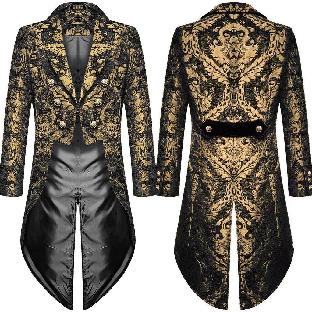 Men's Gothic Steampunk Brocade Tailcoat Jacket