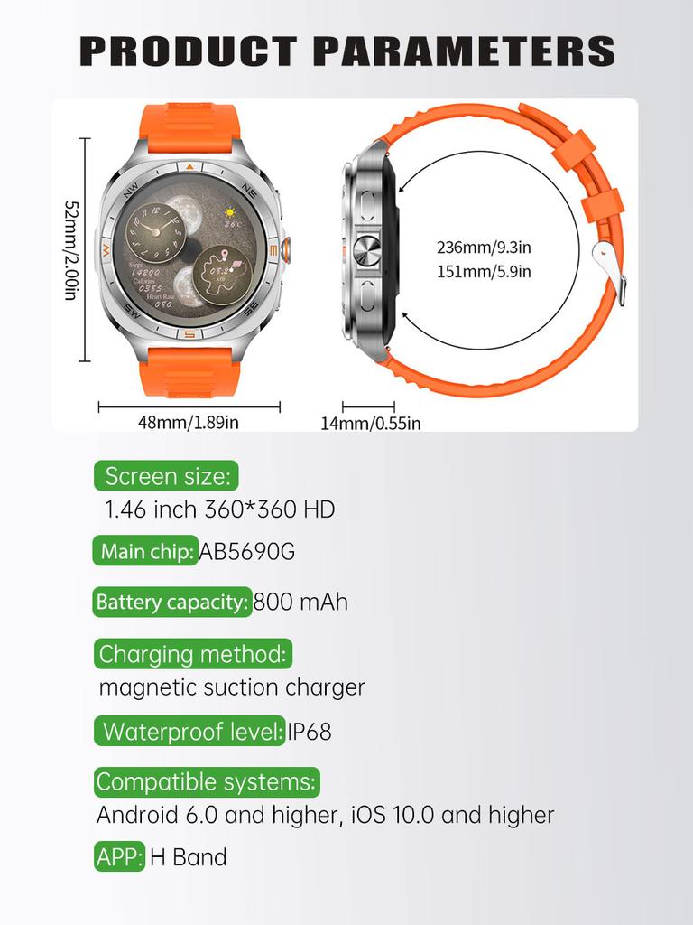 SACOSDING Men's GPS Smart Watch Built-in GPS Compass Altitude BP DIY Video Album GPS Sports Watch For Android IOS