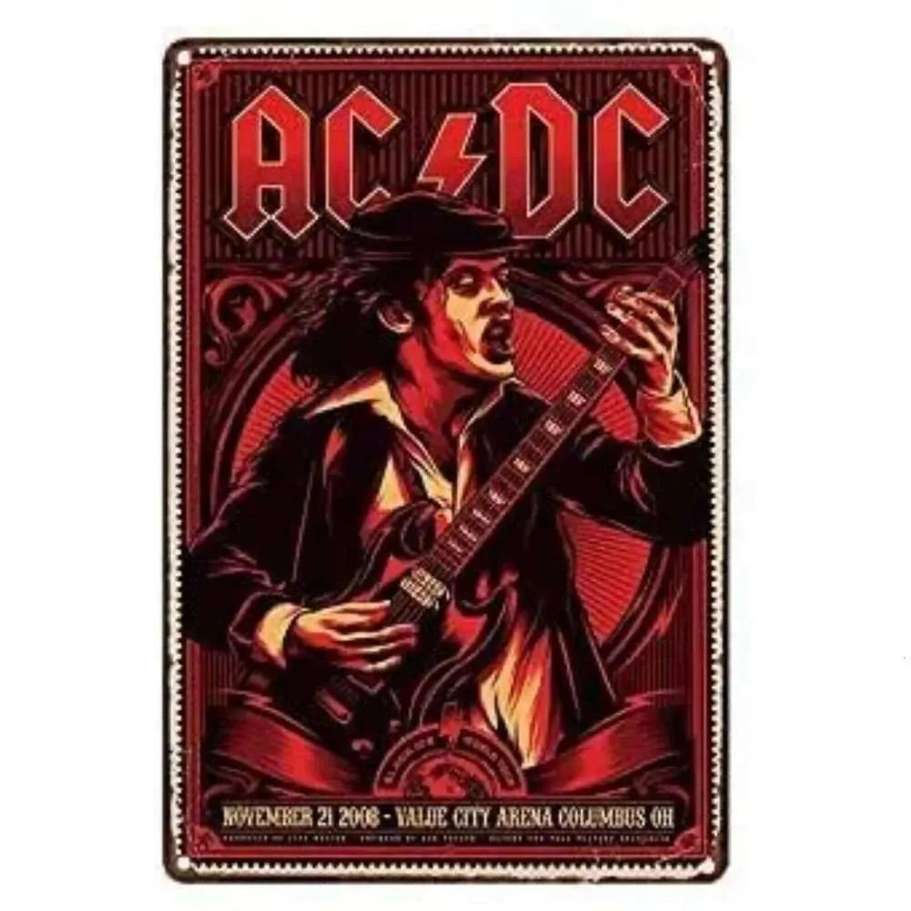 AC DC Vintage Heavy Music Cool Classic Rock Band Metal Tin Sign for Home Restaurant Cafe Bar Art Wall Decoration Gifts 26T0104 26T0104