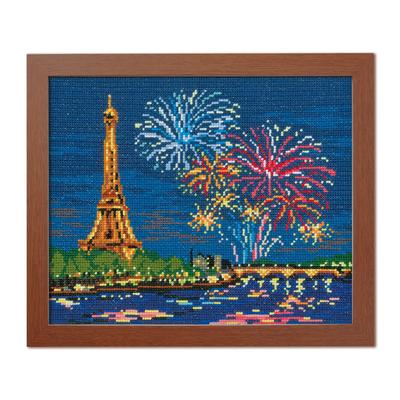 Olympus Silk Cross Stitch Embroidery Kit World Selection Eiffel Tower and Fireworks 7477 (France)