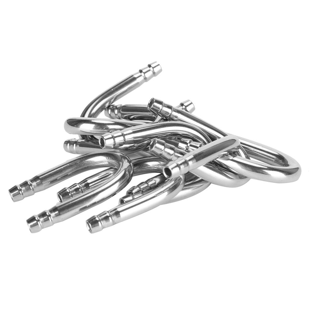 10Pcs Fish Tank U Shape Elbow Pipe Stainless Steel Oxygen Pump CO2 Tubing Aquarium Accessory