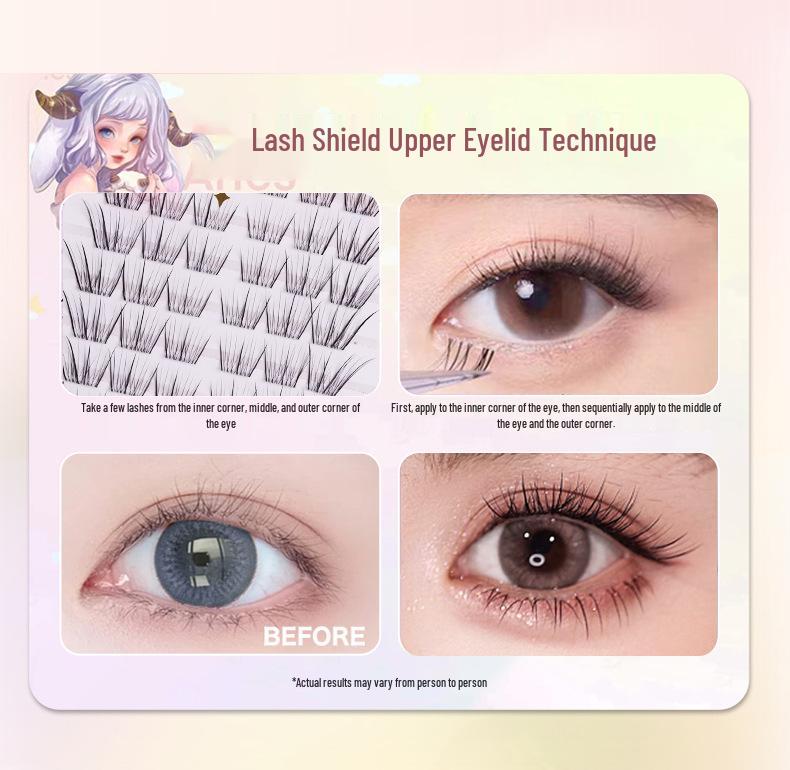 Fox-Style Angled False Eyelashes: Small, Sectioned Upper Lashes for Light Features, Yu Xiao Ya, 3-Step Camera Ready