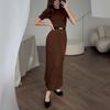 Europäisches & Amerikanisches Damen-Strickkleid mit kurzen Ärmeln - Neue Mode, Sexy Unifarbenes Design