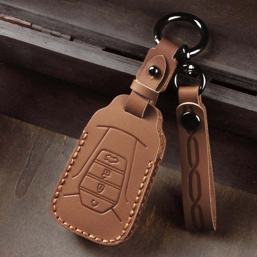 Premium Genuine Leather Key Case for Isuzu DMAX/MUX Smart Remote