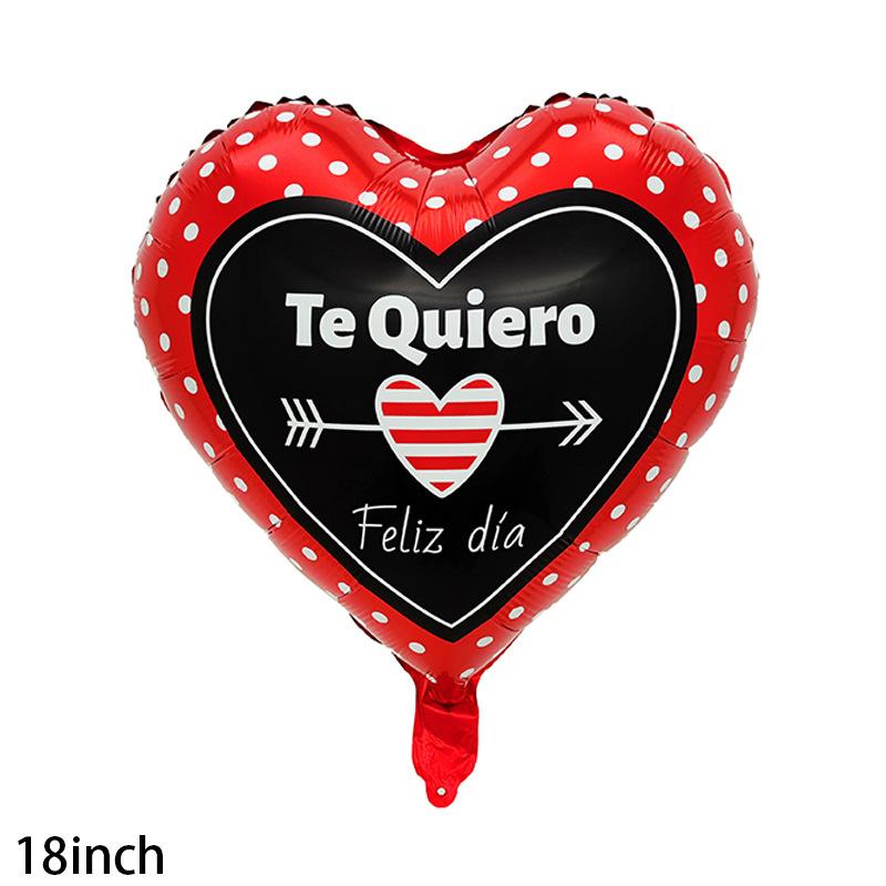 Qianshun Heart-shaped Aluminum Foil Balloons 18 Inch Silk Screen Printed I Love You Helium Wedding Valentine's Day Decoration