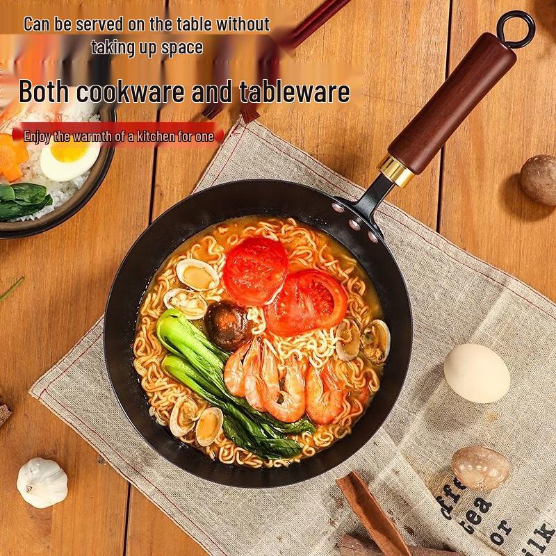 

Zhishi 28cm Forged Mini Stainless Steel Wok with Lid