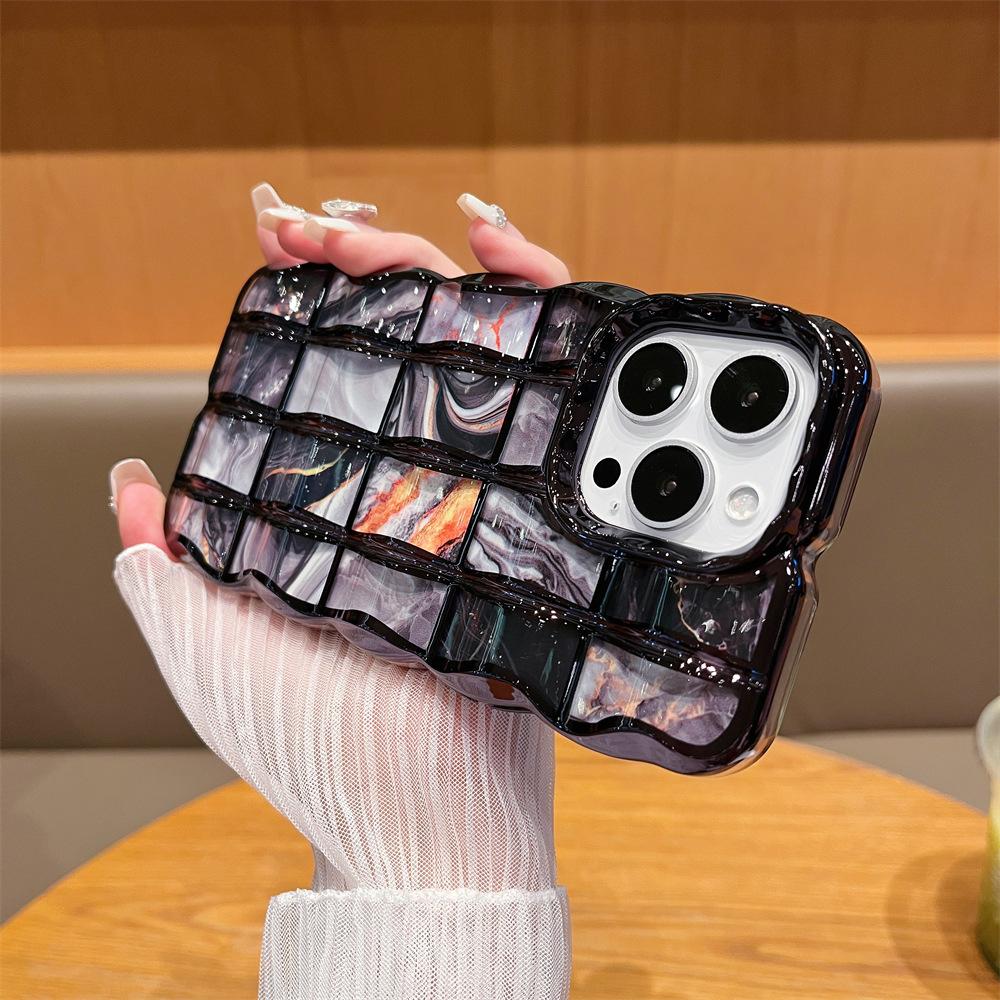 TPU wave pattern + cardboard for iphone16promax mobile phone case 14 new apple 15/13/12 anti-drop