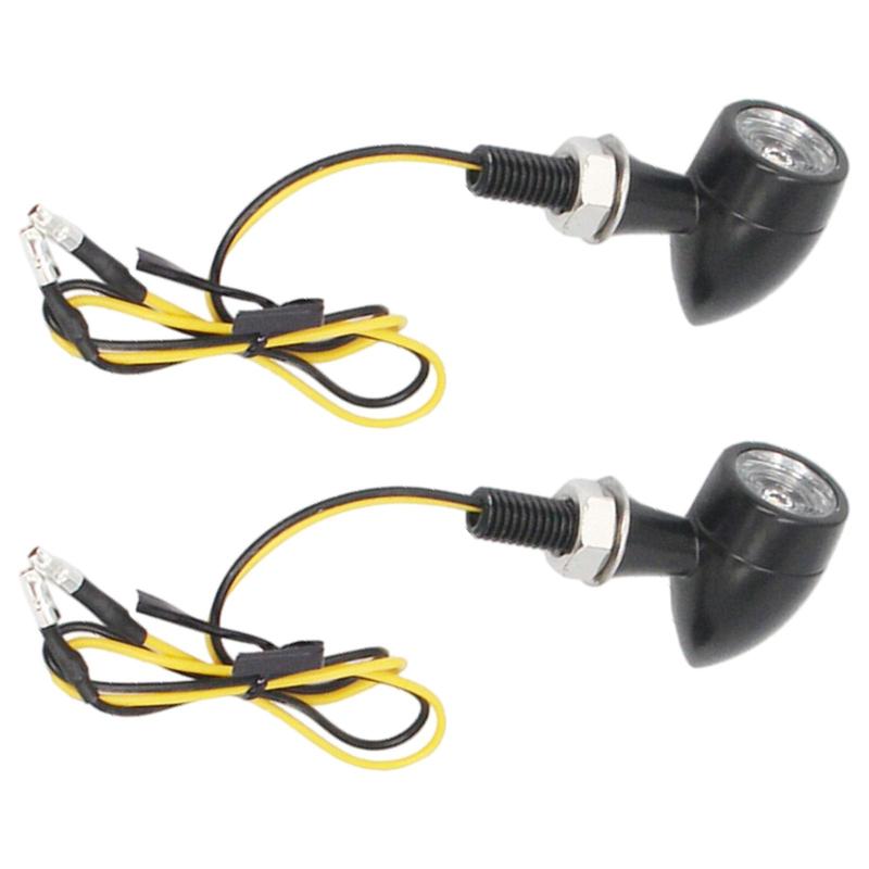 2x LED Turn Signal Lights Waterproof Micro Mini Shape 12V Motorcycle Indicators