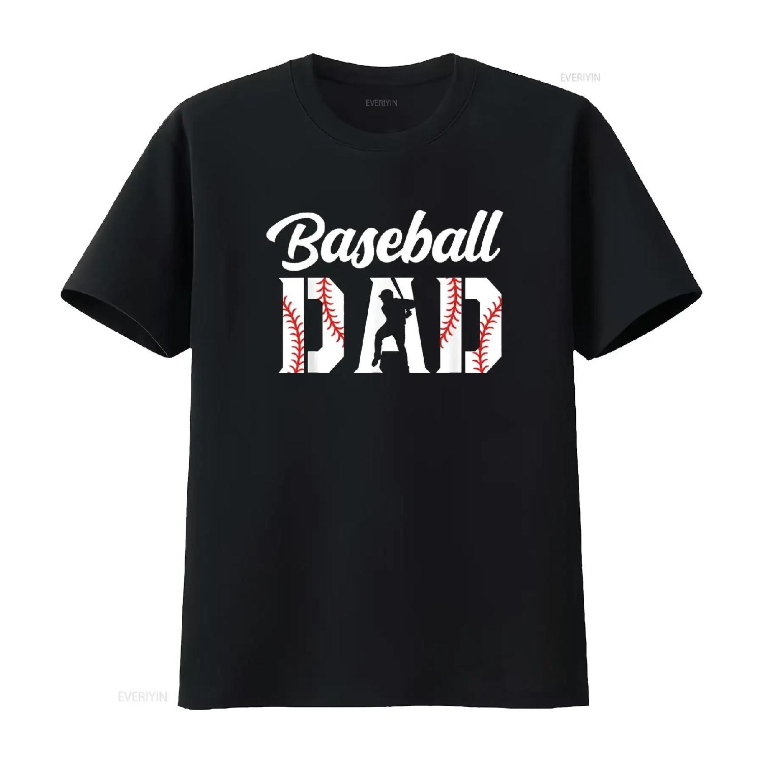 

Baseball Dad Apparel T Shirt vintage Washed homme Soft Breathable Versatile Top For Everyday Wear Stylish Casual Slightly S чёрный