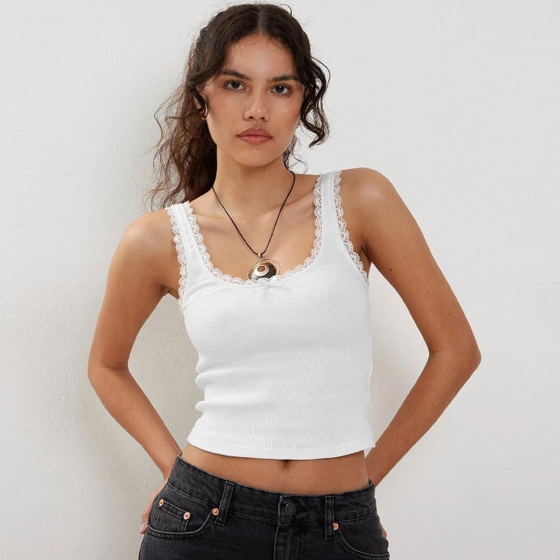 

Women s New Versatile Sling Vest with Lace Inside, Slim and Thin Top Summer XS