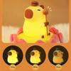 Lovely Capybara Silicone Table Nightlight, Warm Glow, Soft Touching Control USB Charging for Kids Room