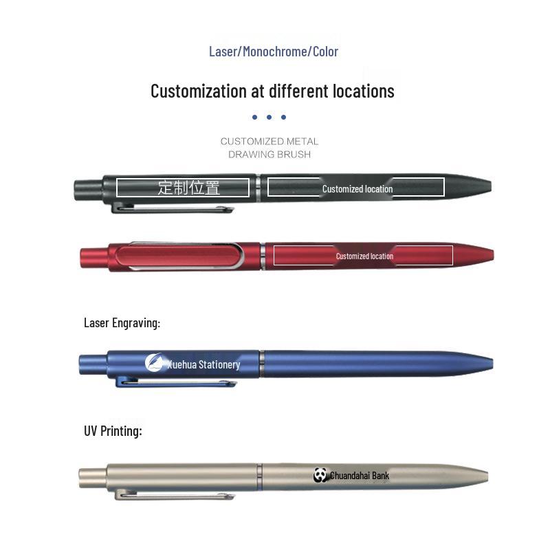 Personalisierbarer schwarzer Kugelschreiber mit Logo für die Geschäftsförderung