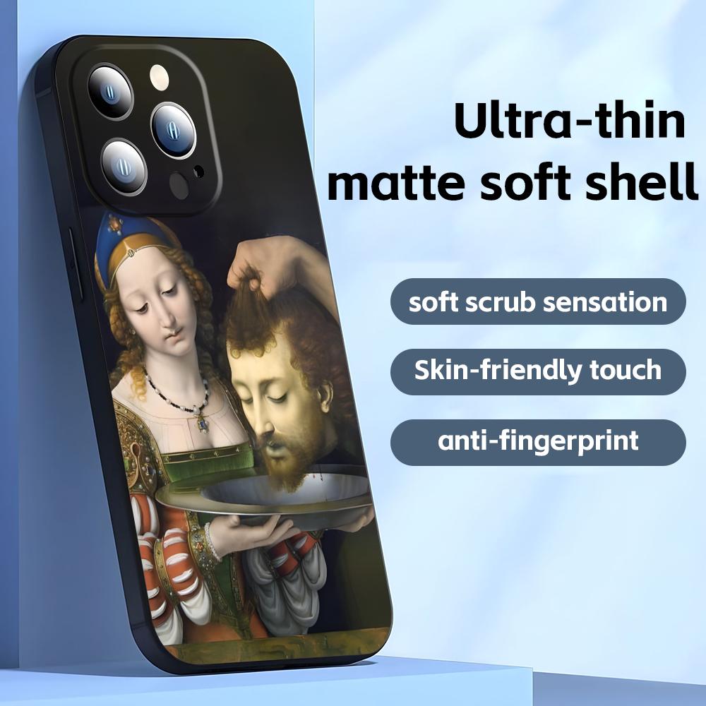 

Renaissance Art Paintings Phone Case For iPhone17 16 16e 15 14 13 12 11 Plus Mini Pro Max Soft black Shockproof Cover iPhone 14 Pro