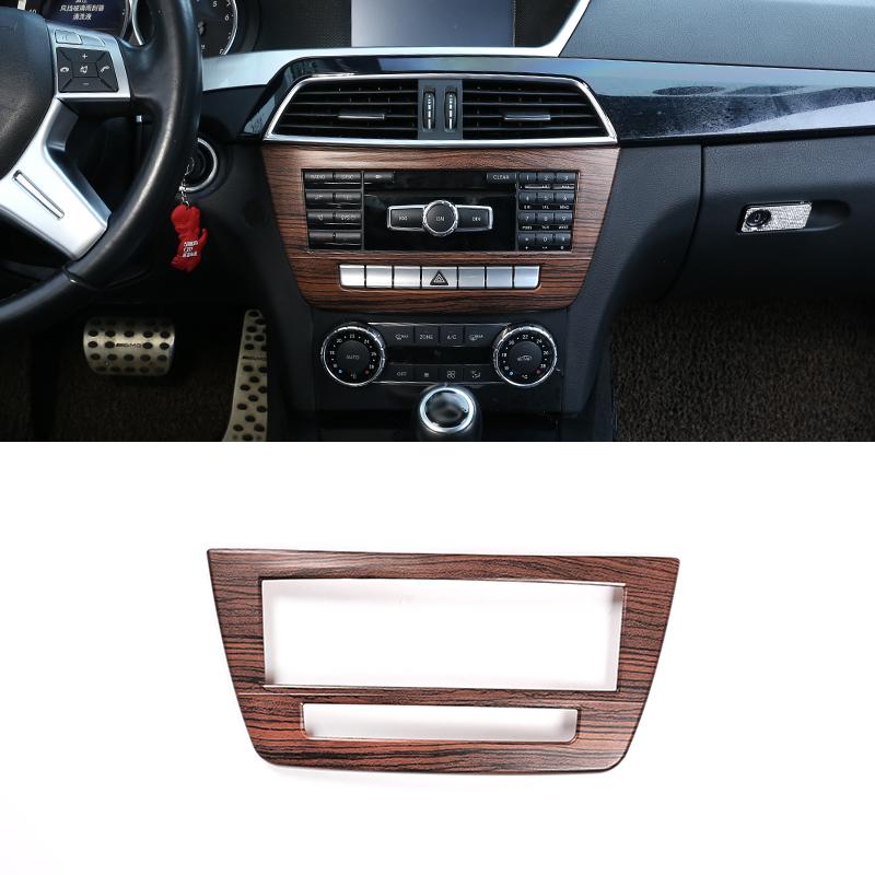 Pine Wood Grain Interior Air Conditioning Switch Panel Frame Stickers For Mercedes Benz C Class W204 2011-2014 Accessories