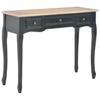 Console Table with 3 Drawers, Black
