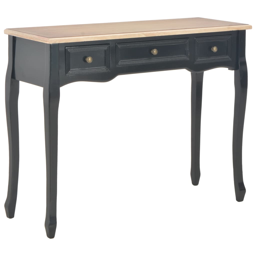 Dressing Table Console Table with 3 Drawers Black