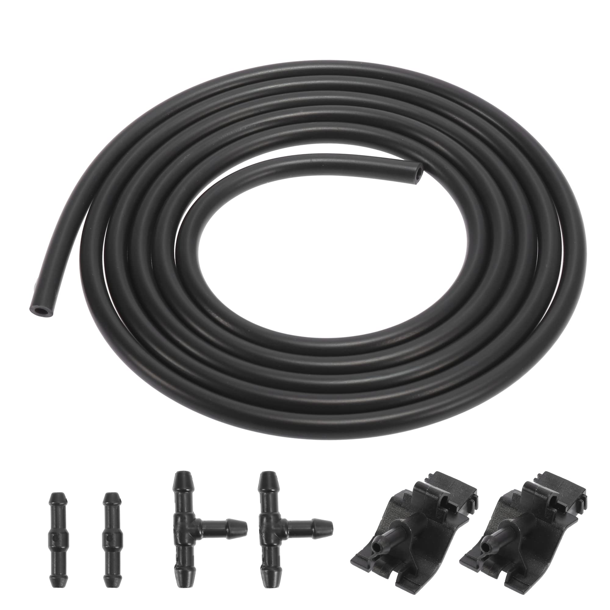 

X AUTOHAUX Windshield Washer Nozzle 2m Windshield Washer Hose Replaces 4 Connectors 85381-12300 Toyota Scion Compatible with Lexus 7pcs чёрный