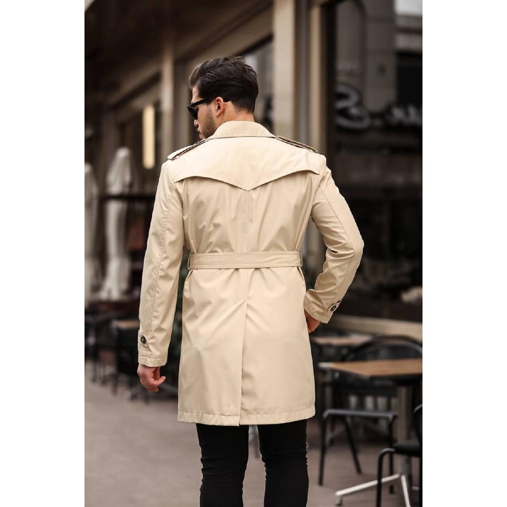 Men's Premium Epaulette Trench Coat Topcoat