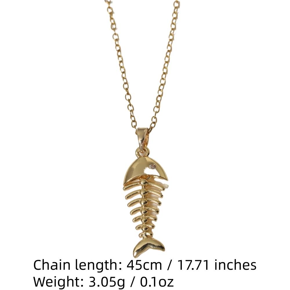 Fashion Unique Fish Bones Pendant Necklaces for Women Zirconia Necklace Wedding Party Jewelry Accessories