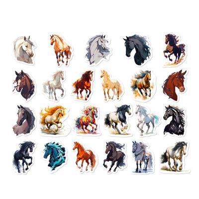 50 pz/set dipinto a mano cavallo adesivo autoadesivo impermeabile in PVC fai da te copertura del telefono tazza bagagli skateboard laptop scrapbook graffiti kit decalcomanie