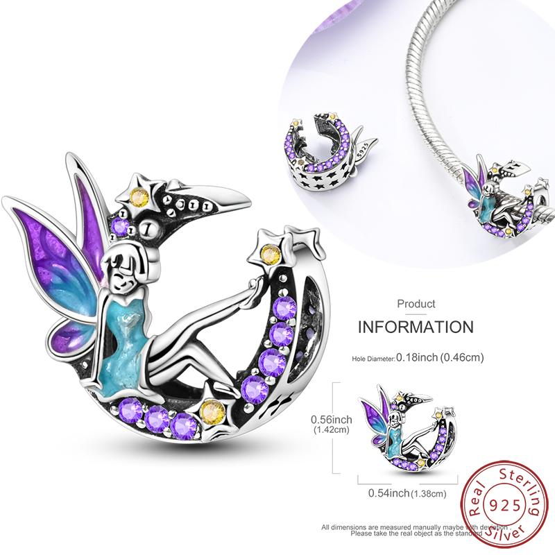 Real Copper Mysterious Purple Series Charms Bead Fit Original Bracelet Pendants Diy Jewelry Gift