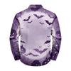Men's Loose Fit Long Sleeve Shirt with Spread Collar Halloween Themed Casual Vintage Style Breathable Fabric Suitable for Outdoor Workwear