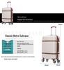 Retro Large Capacity Suitcase with Universal Wheels, Trolley Cabin Luggage for Men and Women