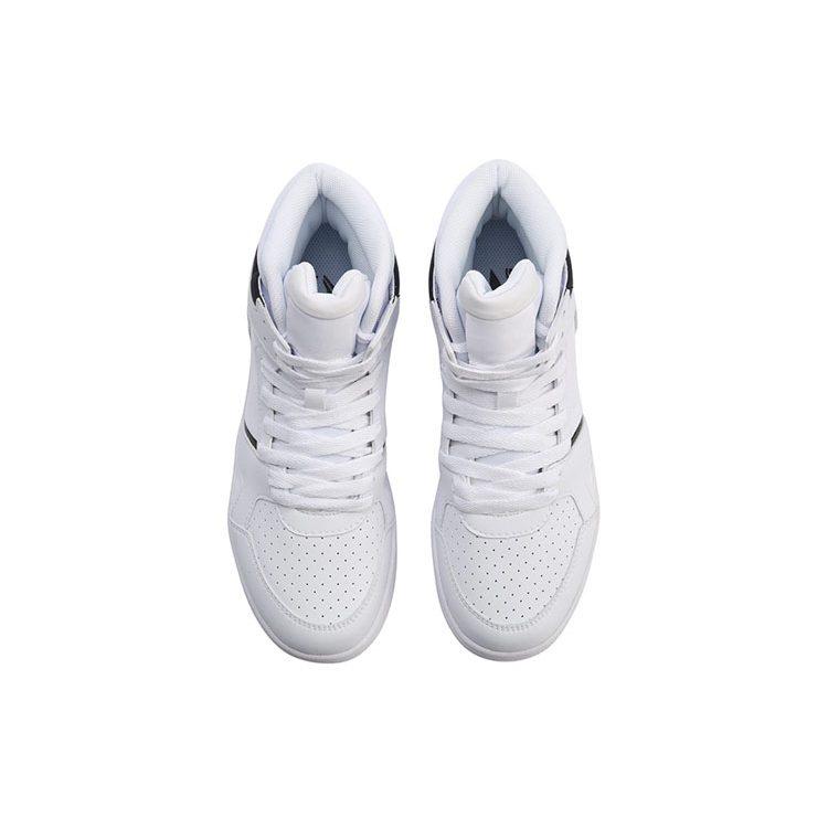 Li Ning Slip Resistant, Abrasion Resistant, Lightweight High Top Skateboard Shoes Women's White Black AGCN358-3