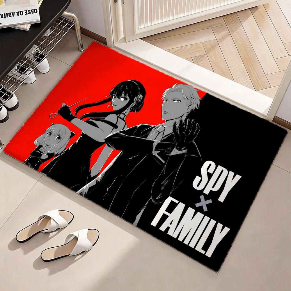 Cute Hot Anime S-Spy X Familys Floor Mat Soft Thickened Flannel Door Mat Non-Slip Living Room Rug Home Decor