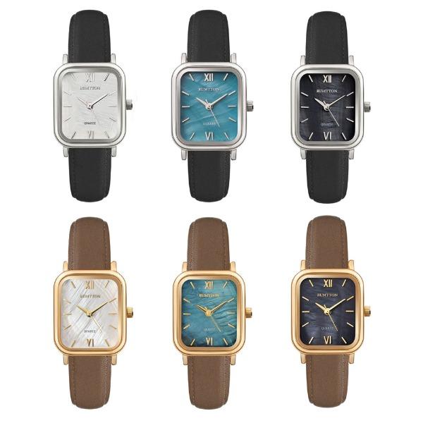 Leomteun Mother-Of-Pearl Dial Women'S Leather Wristwatch Harbor (B Type)