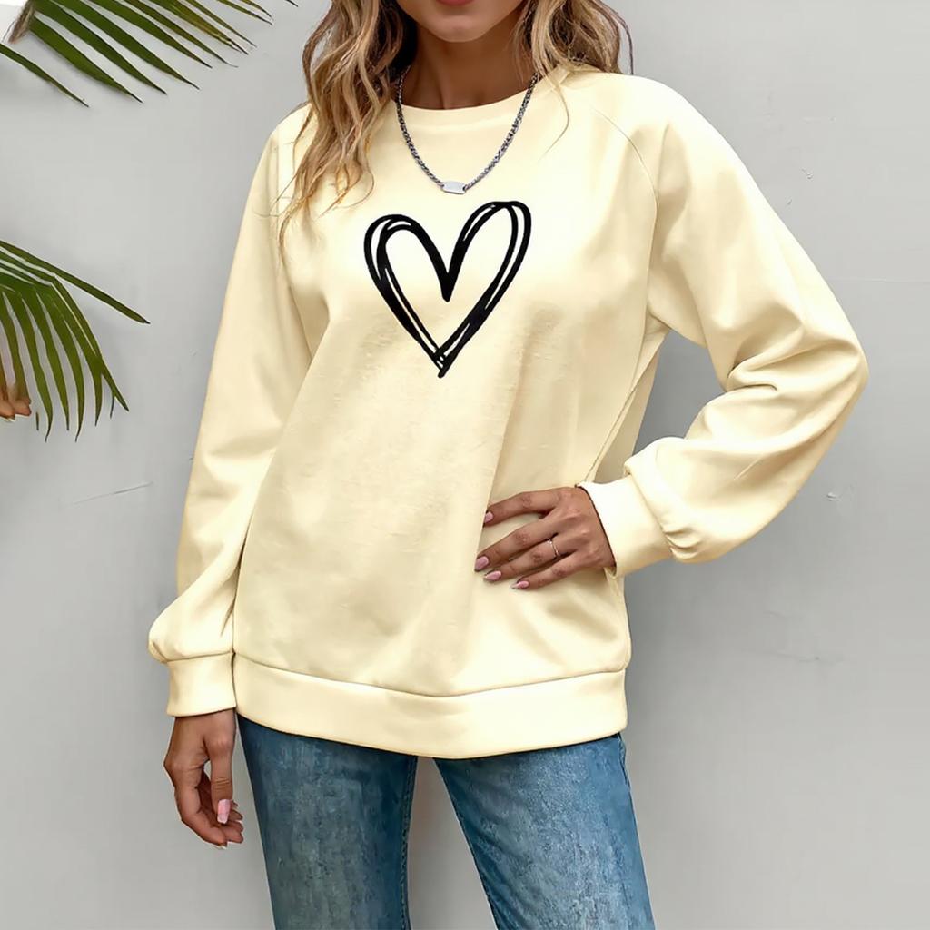 Women's Fashionable Casual Long Sleeve Printed Pullover Sweatshirt
