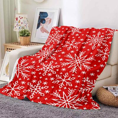 Snowflake Christmas Soft Film Plush Sofa Bed Throwing Cartoon  Blankets Modern Flannel Blanket Cover Gedruckt Bettdecke New Year