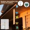 Outdoor Rain Chain With Bell, Outdoor Patio Decorative Rain Catcher Chain