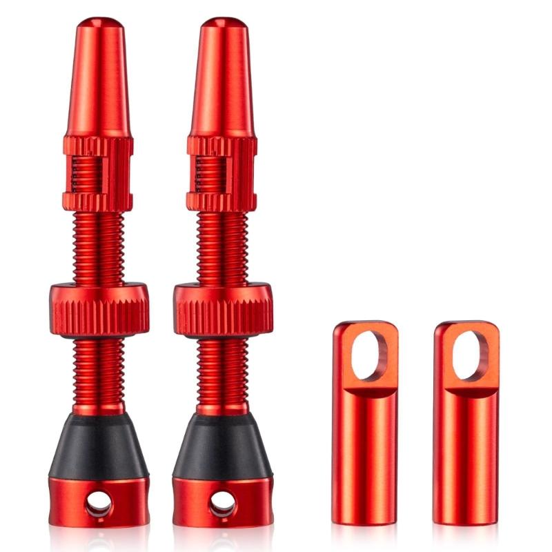Light Weight Aluminum Valves Stem Caps Tubeless Bikes Valves Stem 60mm Valves Stem Kits with Valves Cores Removal Tool