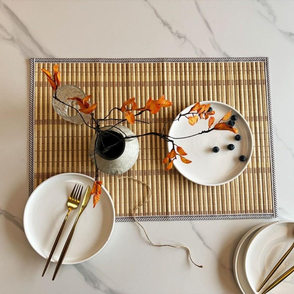 Anti-Slip Woven Oval Placemat Natural Table Mat Lightweight Dining Pad Dining Decor