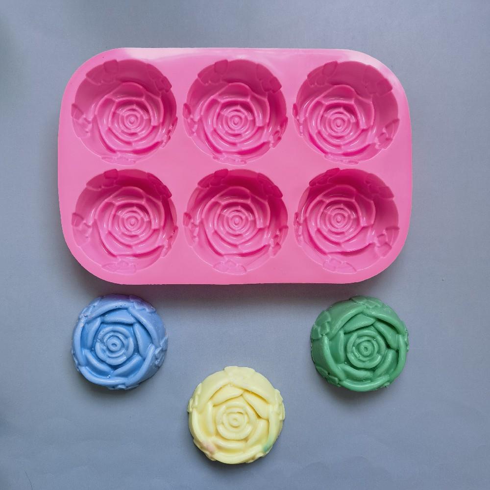 6 Holes Handmade Soap Silicone Mold Various Aromatherapy Candle Molds DIY Handmade Baking Cake Chocolate Ice Mold