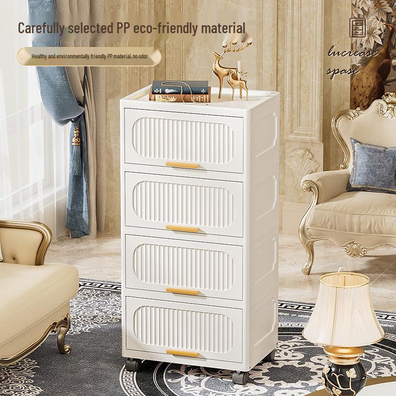 Multi-Layer Plastic Storage Cabinet for Children's Clothes, Snacks, Toys, Bedroom, Wardrobe, and Medicine.