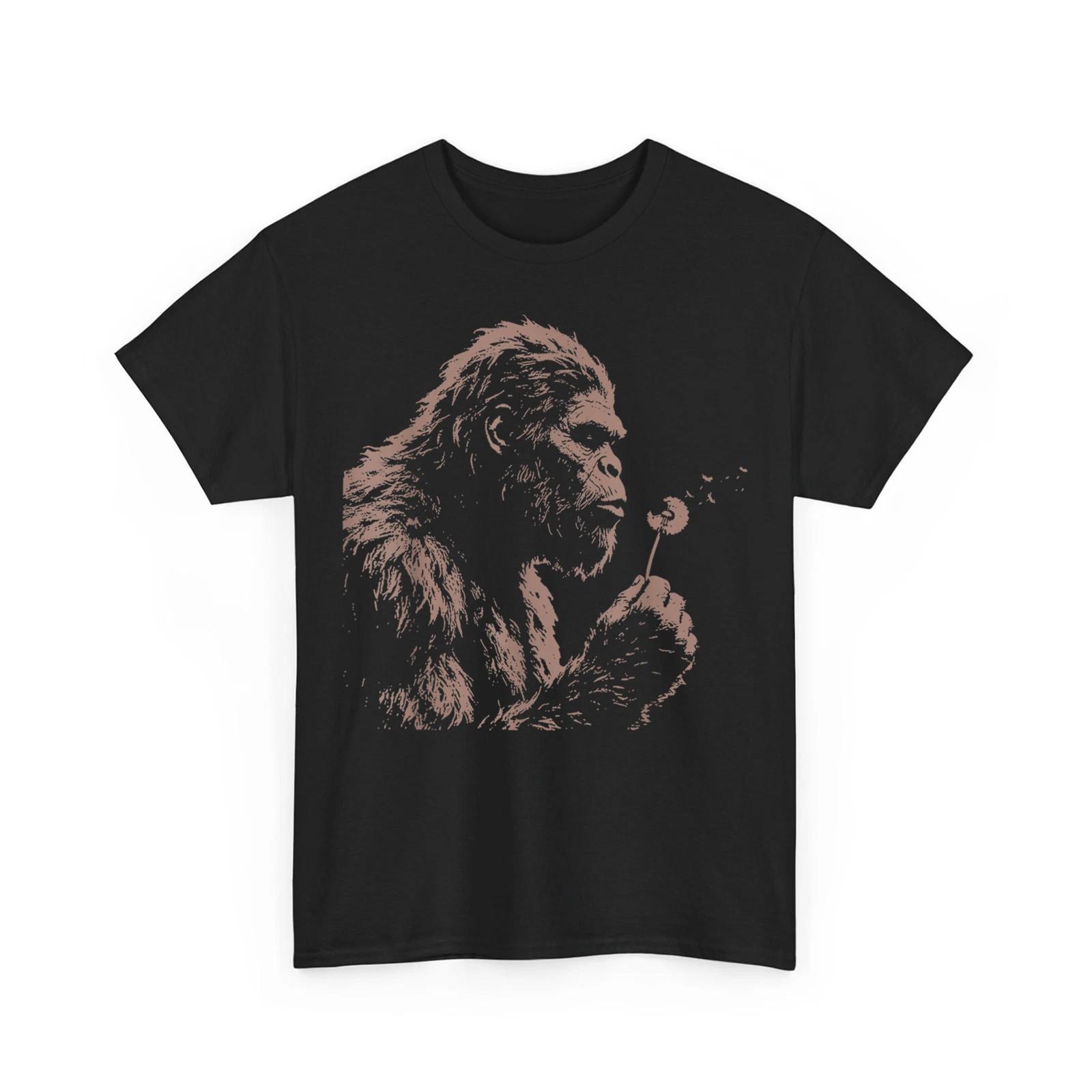 Blowing Wishes Funny Shirt, Bigfoot Blowing Dandelion Vintage Art T-Shirt S разноцветный