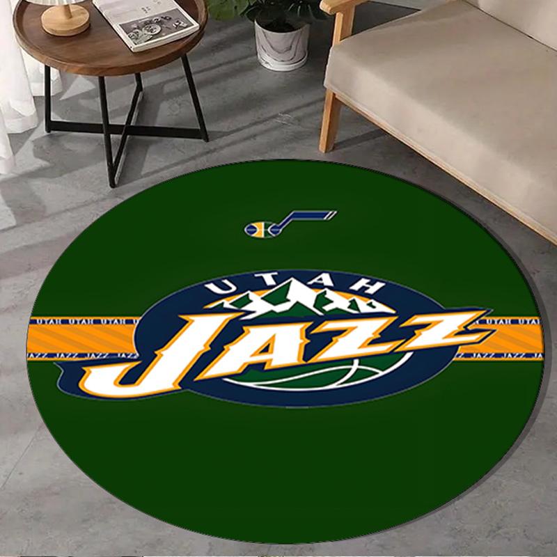 Jazz Basketball Team Round Rug for Livingroom,Bedroom, Palyroom, Chair Rug, Area rug, Circle Carpet, Large Size Fan Christmas gift
