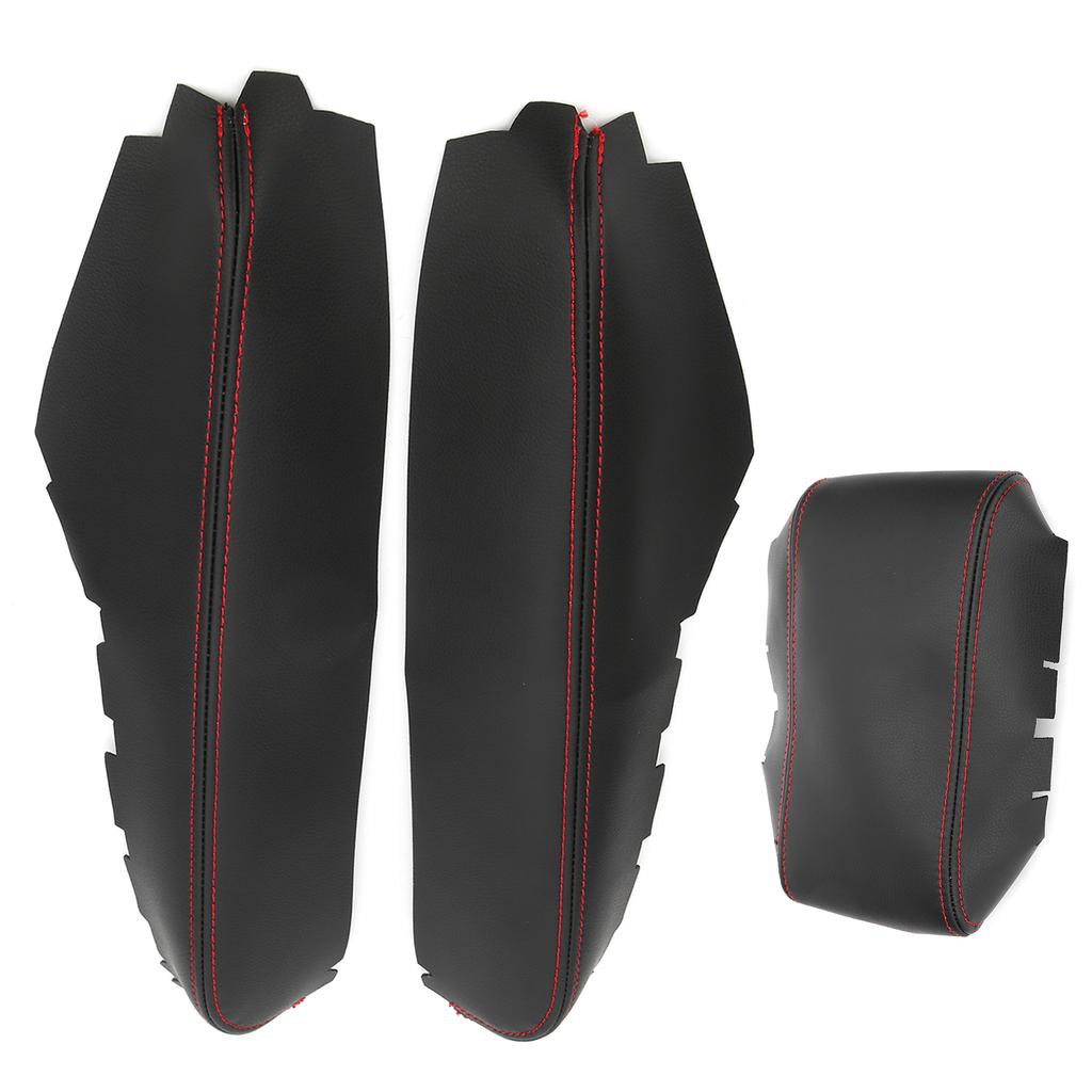 3pcs Center Console Armrest Pad Covers PU Leather Protectors Fit for Honda Civic 20162018