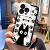 Funny Black Cartoon Cat Clear Phone Case For Infinix TECNO POVA 2 4 3 5 SMART 6 7 8 NOTE 10 11 12 30 30I 40 50 CAMON 19 20 Cover