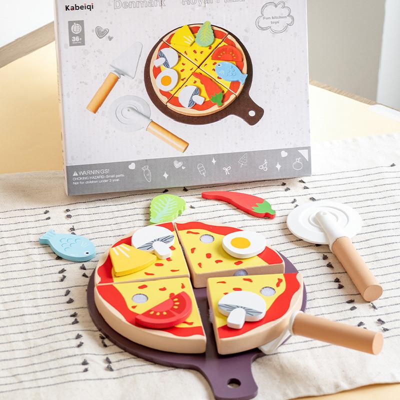 Fun Wooden Simulation Cutting Pizza Kid Toy Set For Skill Development And Creative Play Activities