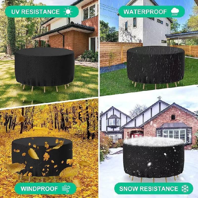 Patio Waterproof Round Garden Furniture Cover Outdoor Table Chair Protector Dust
