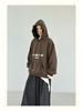 Becabeau Winter Korean-Style Loose Plus-Size Casual Letter Hooded Fleece Sweatshirt