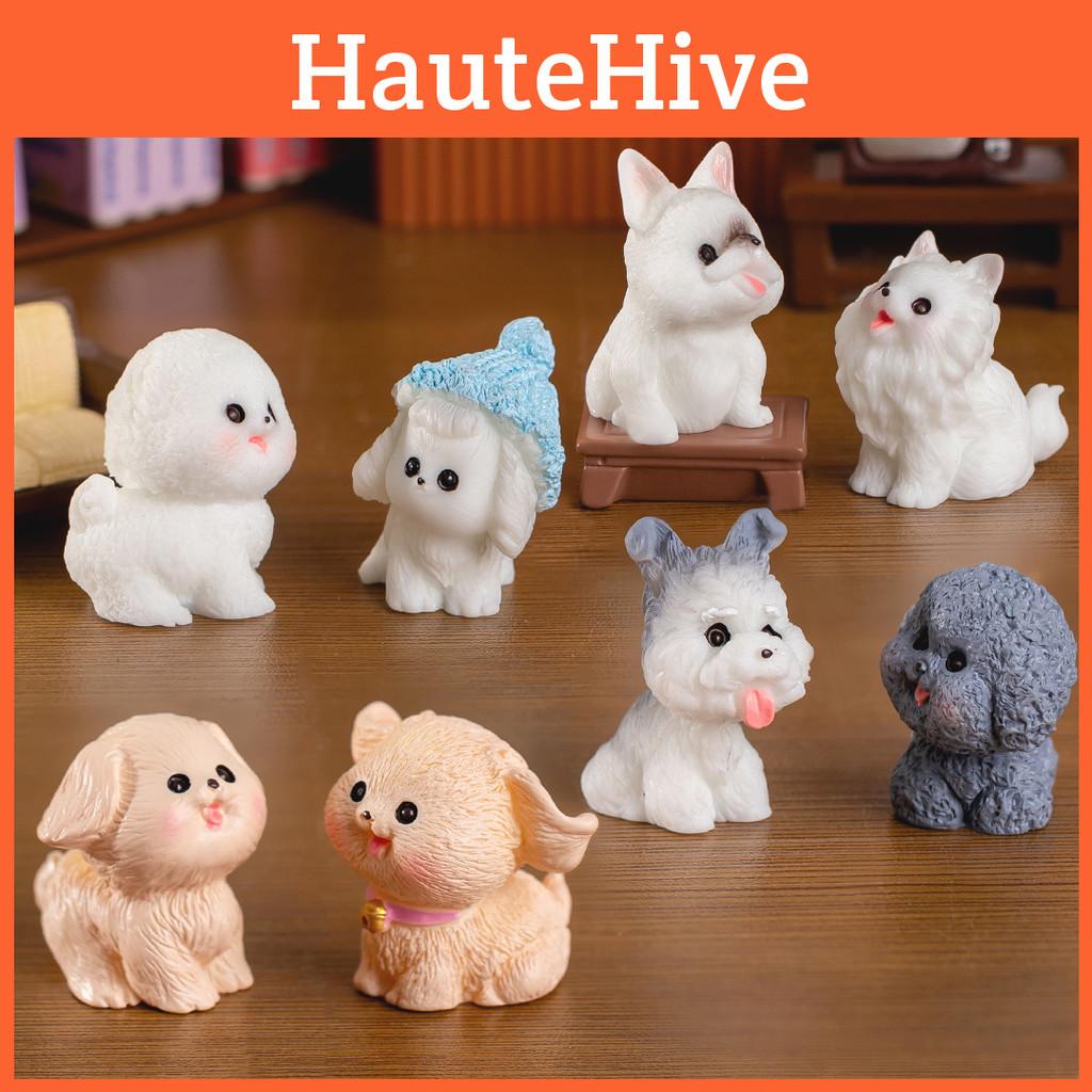 Cute Resin Dog Figurine Collection Miniature Office Desk Decor Blind Box Set